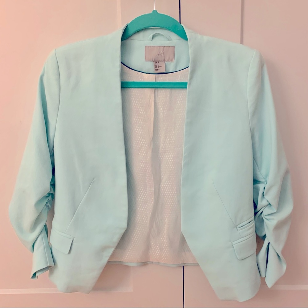 Cropped Aqua Blazer